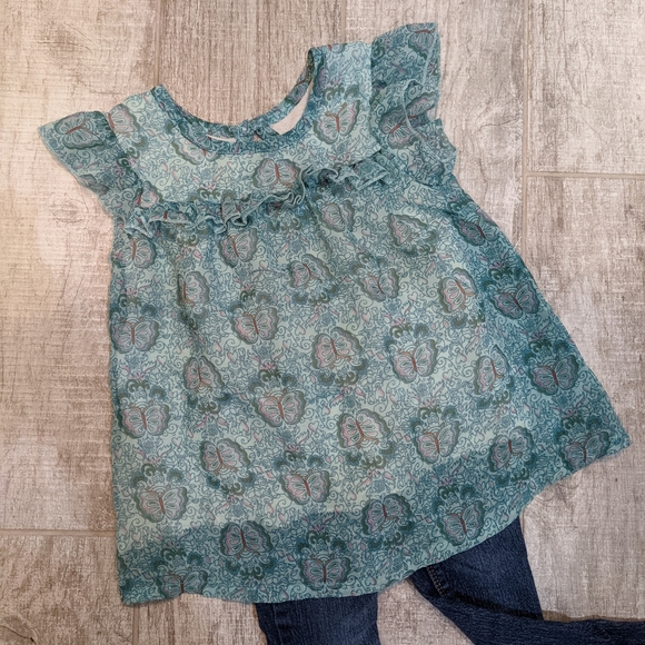 🦋spring butterfly flowy top 3T 🌷 - Picture 2 of 4